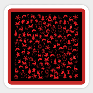 Red Christmas Medley Sticker